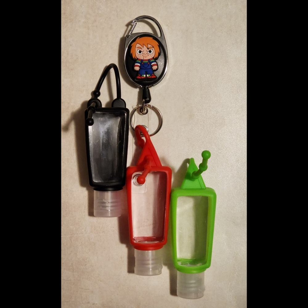 Chucky Badge Clip And Sanitizer Holder